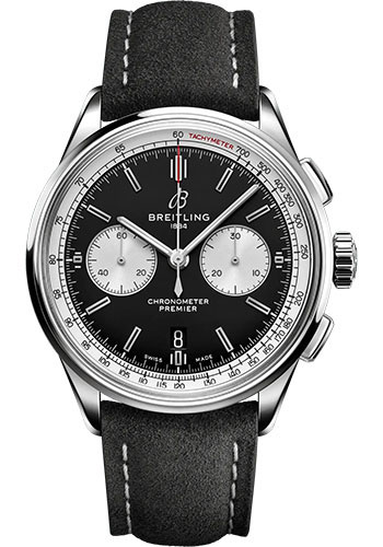 Breitling Premier B01 Chronograph Automatic Black Dial Men's Watch AB0118371B1X2