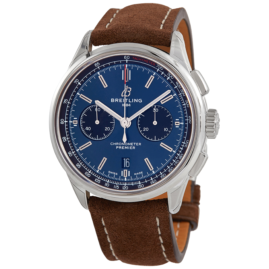 Breitling Premier B01 Chronograph Automatic Chronometer Blue Dial Men's Watch AB0118221C1X1