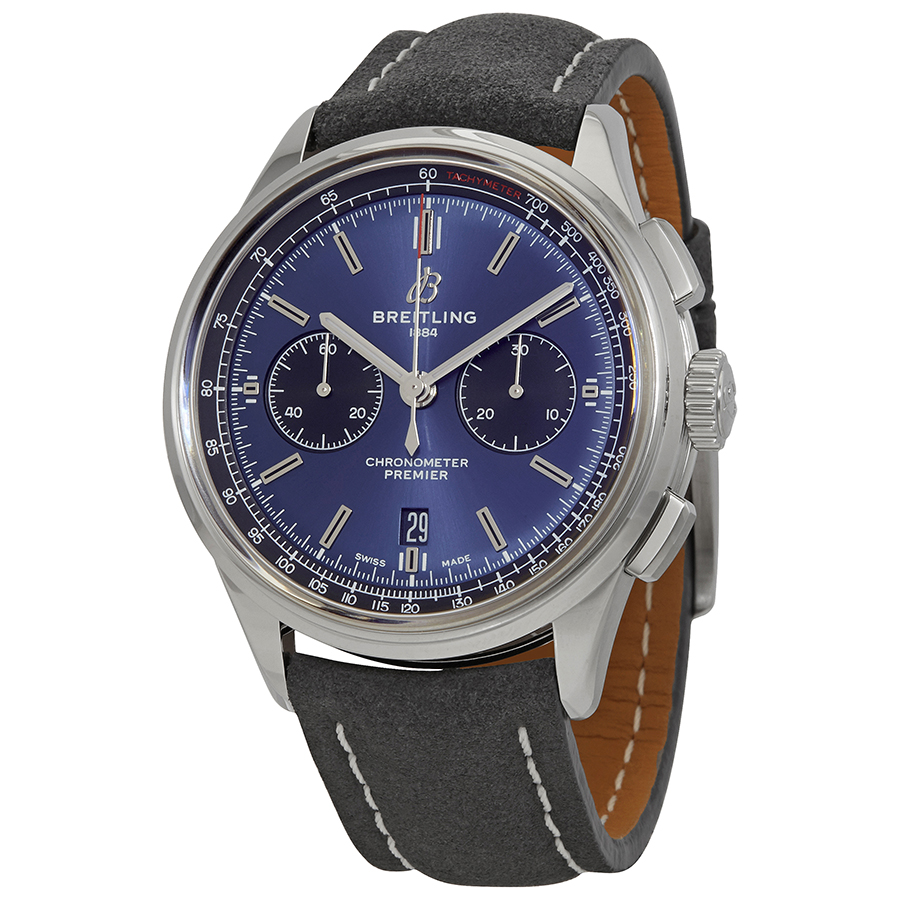 Breitling Premier B01 Chronograph Automatic Chronometer Blue Dial Men's Watch AB0118221C1X4