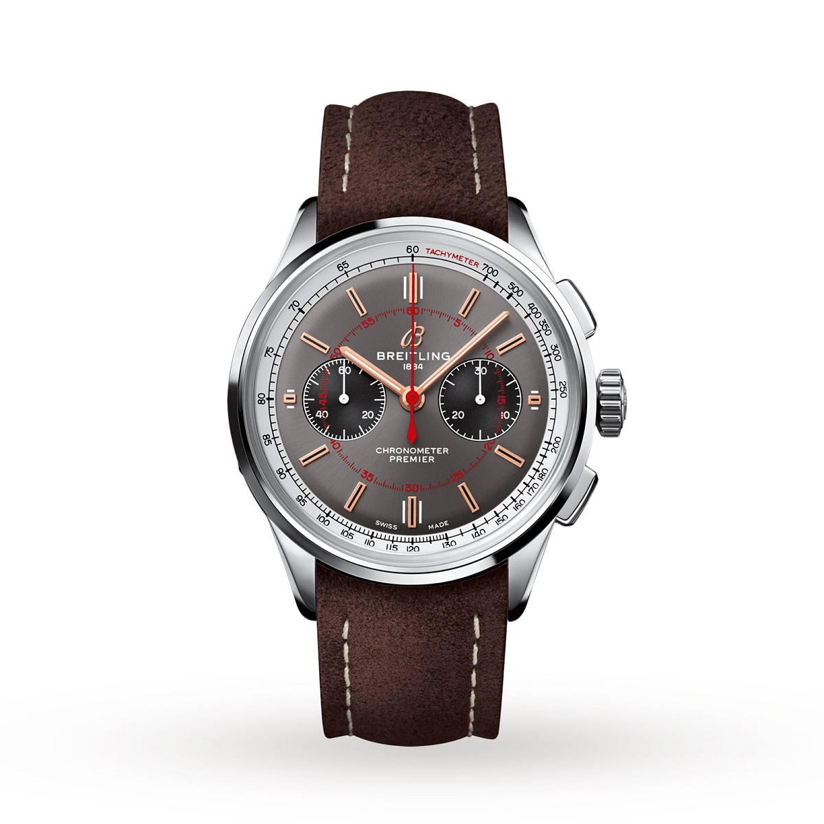Breitling Premier B01 Chronograph Automatic Grey Dial Men's Watch AB0118A31B1X2