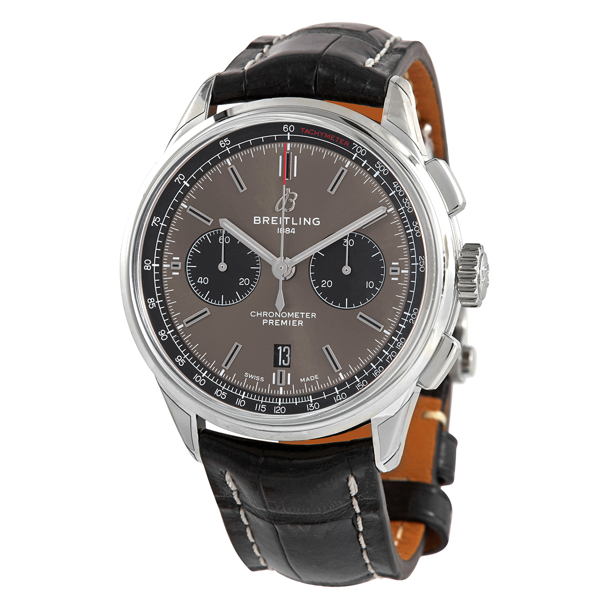 Breitling Premier Chronograph Automatic Chronometer Anthracite Dial Men's Watch AB0118221B1P1