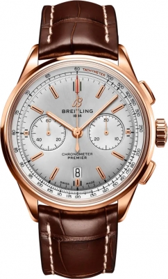Breitling Premier Chronograph Automatic Chronometer Silver Dial Men's Watch RB0118371G1P2