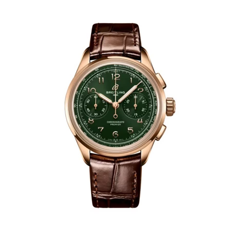 Premier Chronograph Hand Wind Green Dial Men's Watch