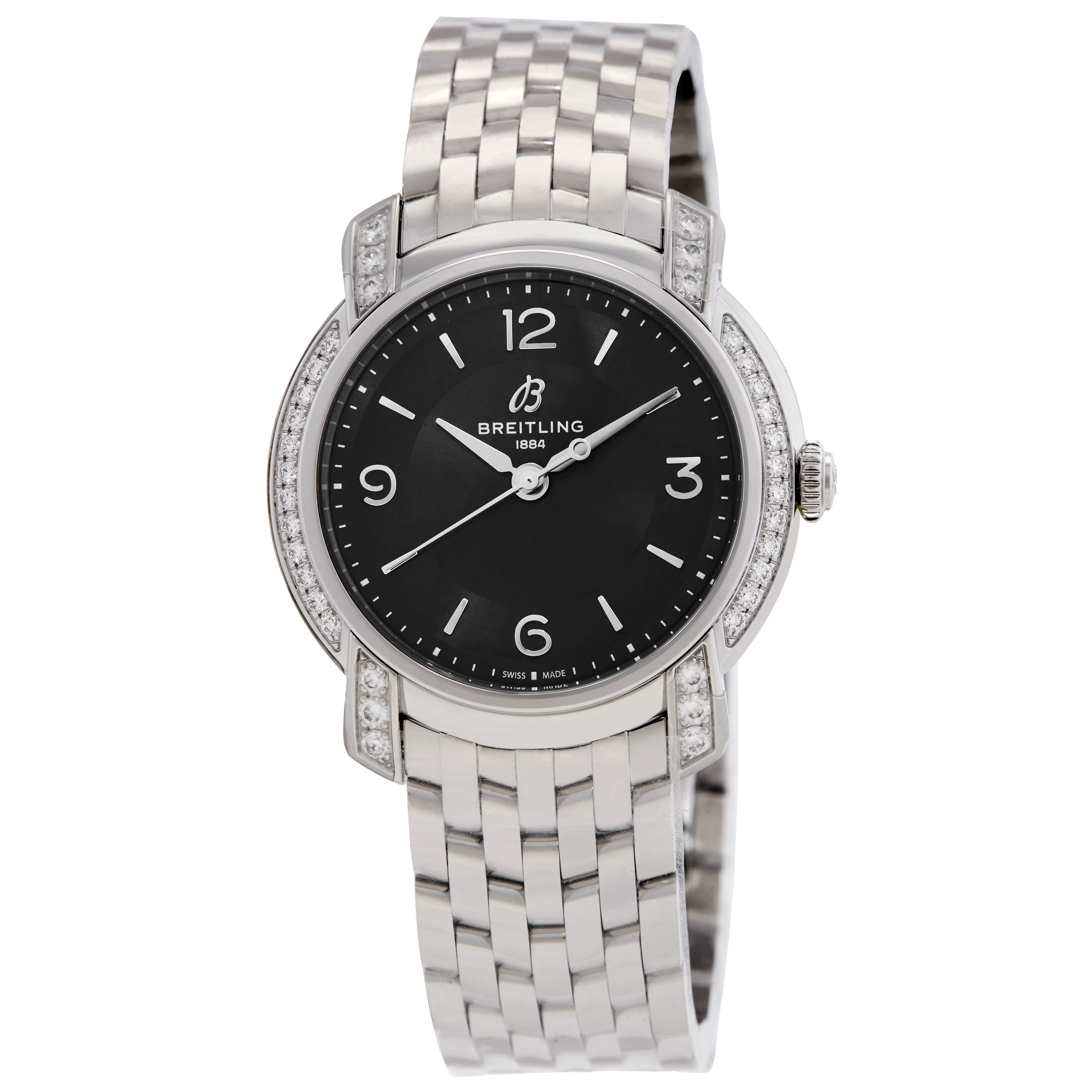 Premier Quartz Diamond Black Dial Ladies Watch
