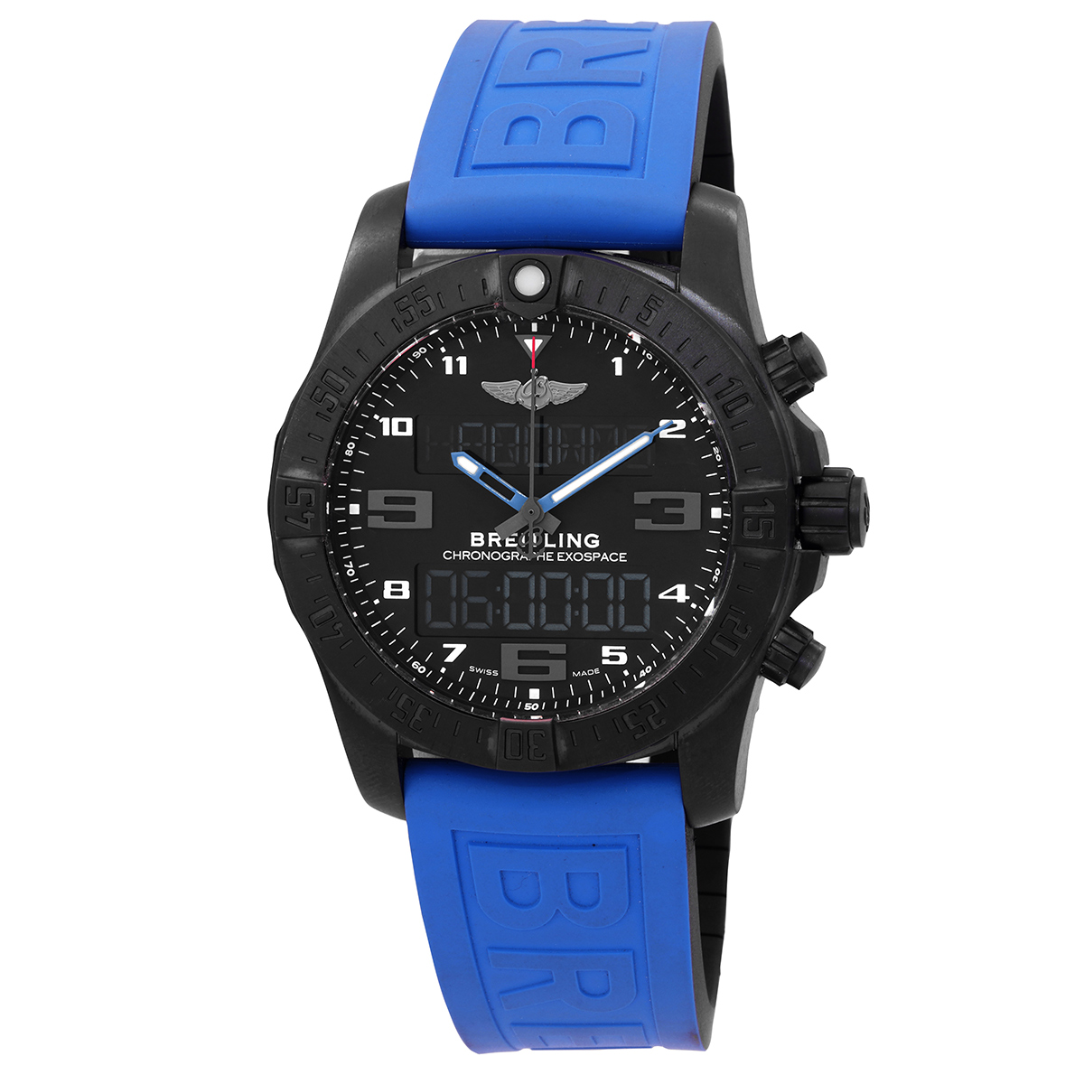 Breitling Professional Perpetual Chronograph Quartz Analog-Digital Chronometer Black Dial Men's Watch VB5510H21B1S1