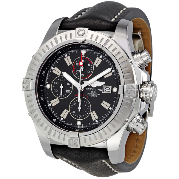 Breitling Super Avenger Black Dial Chronograph Men's Watch A1337011-B907BKLD