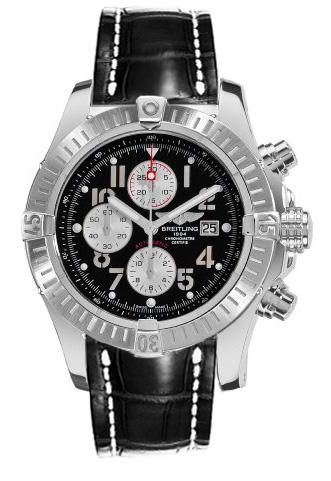 Breitling Super Avenger Black Dial Chronograph Men's Watch A1337011-B973BKLD