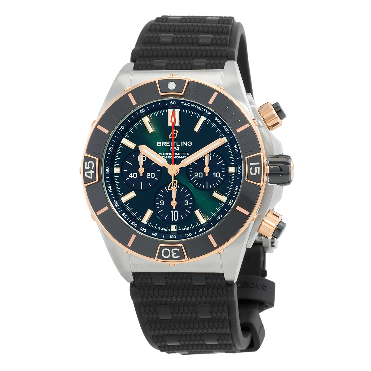 Super Chronomat B01 Chronograph Automatic Chronometer Green Dial Men's Watch
