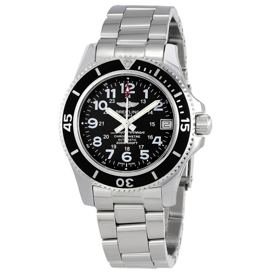 Breitling Superocean 36 Black Dial Automatic Midsize Watch A17312C9-BD91SS
