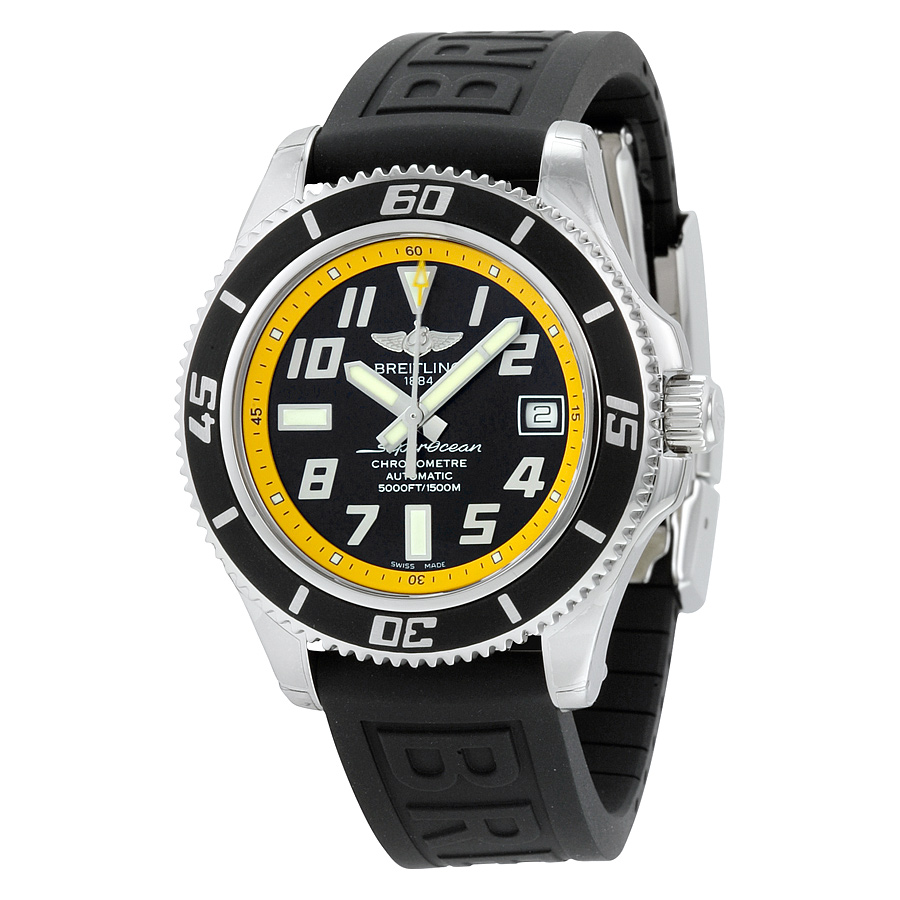 Breitling Superocean 42 Automatic Black Dial Rubber Men's Watch A1736402-BA32BKPD3