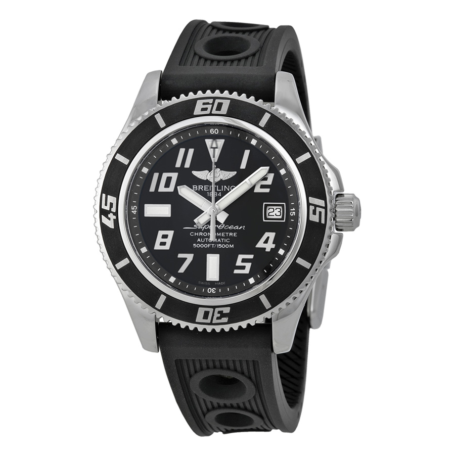 Breitling SuperOcean 42 Black Dial Black Rubber Men's Watch A1736402-BA28BKOR