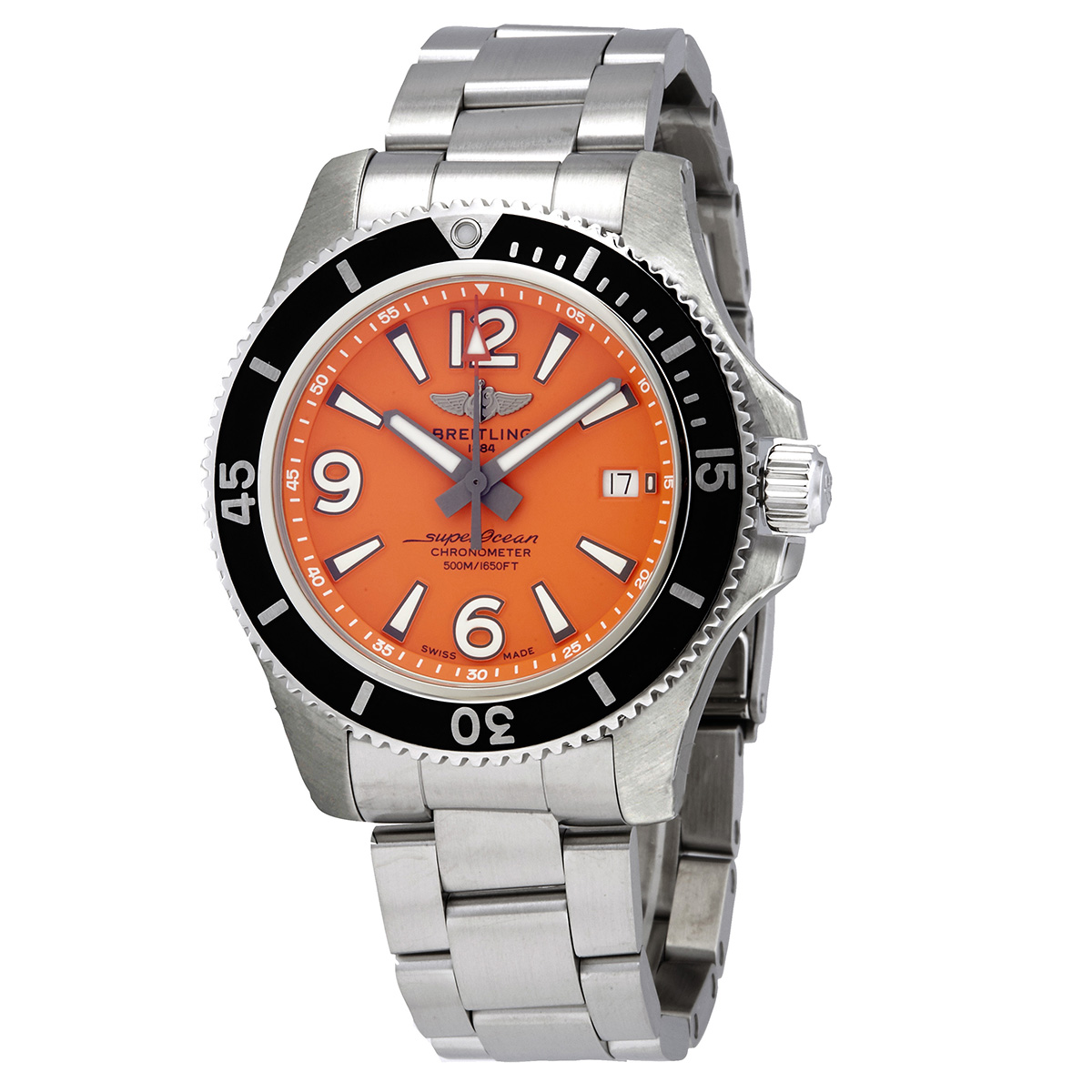 Breitling Superocean Automatic Chronometer Orange Dial Men's Watch A17366D71O1A1