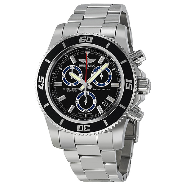 Breitling Superocean Chronograph m20000 Black Dial Stainless Steel Men's Watch A73310A8-BB74SS