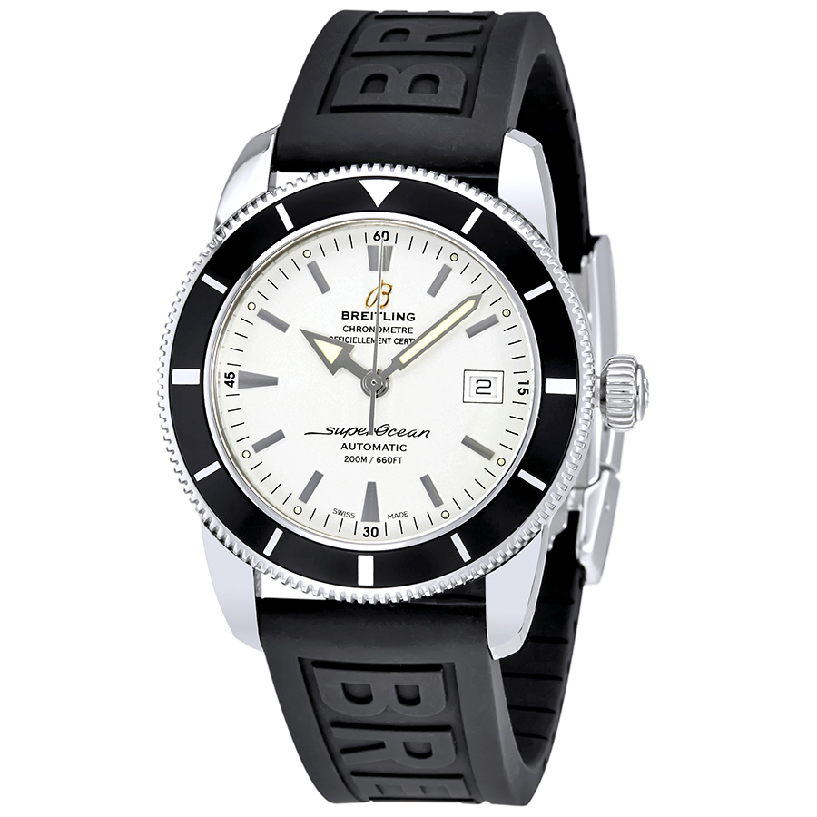 Breitling Superocean Heritage 42 Silver Dial Black Rubber Men's Watch A1732124-G717BKPD3