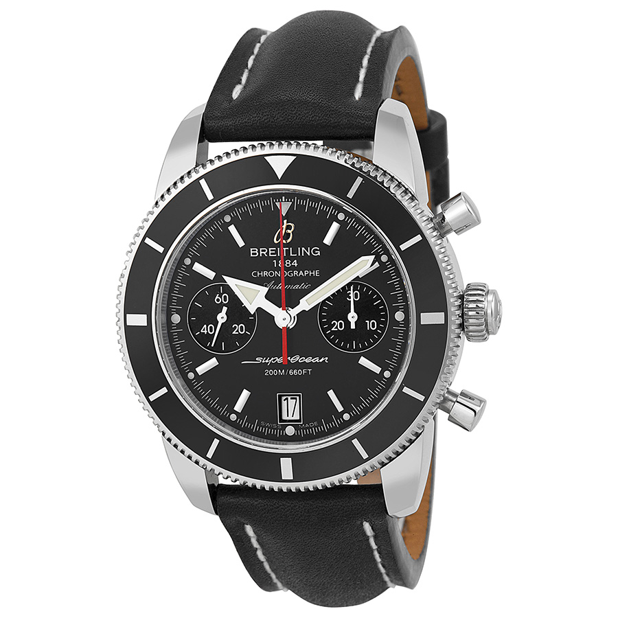 Breitling Superocean Heritage Black Dial Black Leather Men's Watch A2337024-BB81BKLT