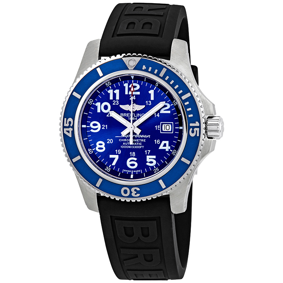 Breitling Superocean II 44 Blue Dial Black Rubber Men's Watch A17392D8/C910BKPT3