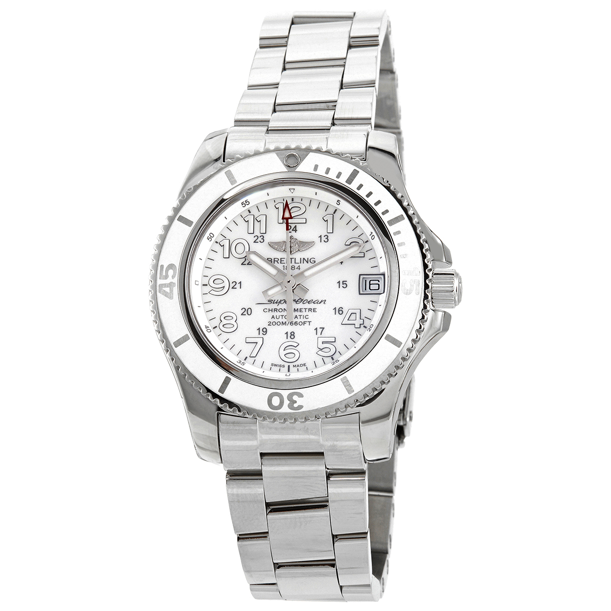 Breitling Superocean II Automatic Chronometer Hurricane White Dial 36 mm Watch A17312D21A1A1