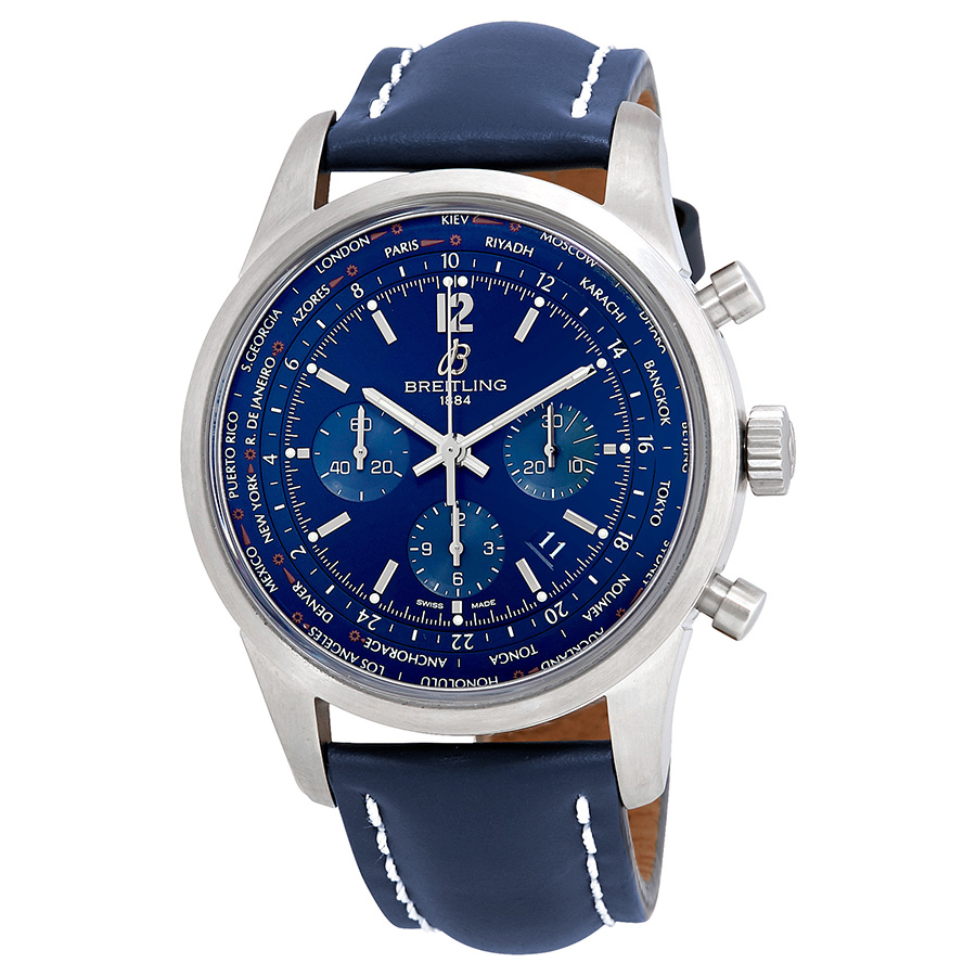 Breitling Transocean Automatic Chronograph Blue Dial Men's Watch AB0510U9/C879-101X