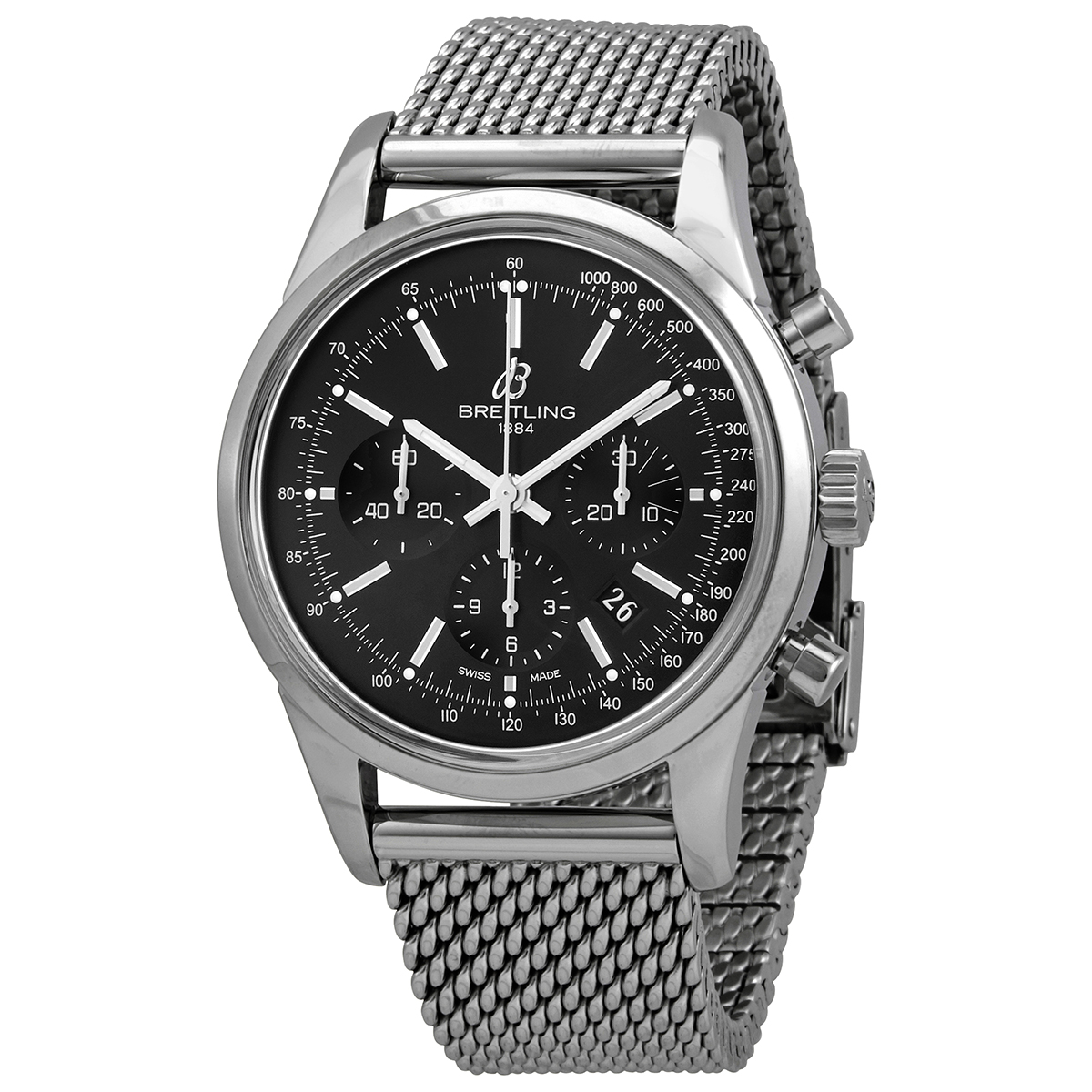Breitling Transocean Chronograph Automatic Black Dial Men's Watch AB0152121B1A1