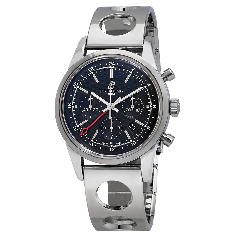Breitling Transocean Chronograph Automatic Black Dial Men's Watch AB045112/BC67-222A