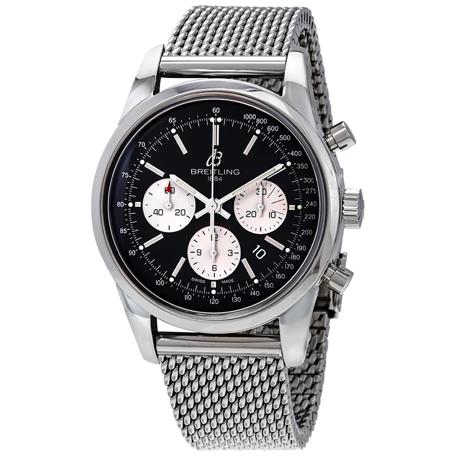 Breitling Transocean Chronograph Automatic Chronometer Black Dial Men's Watch AB015212/BF26/154A