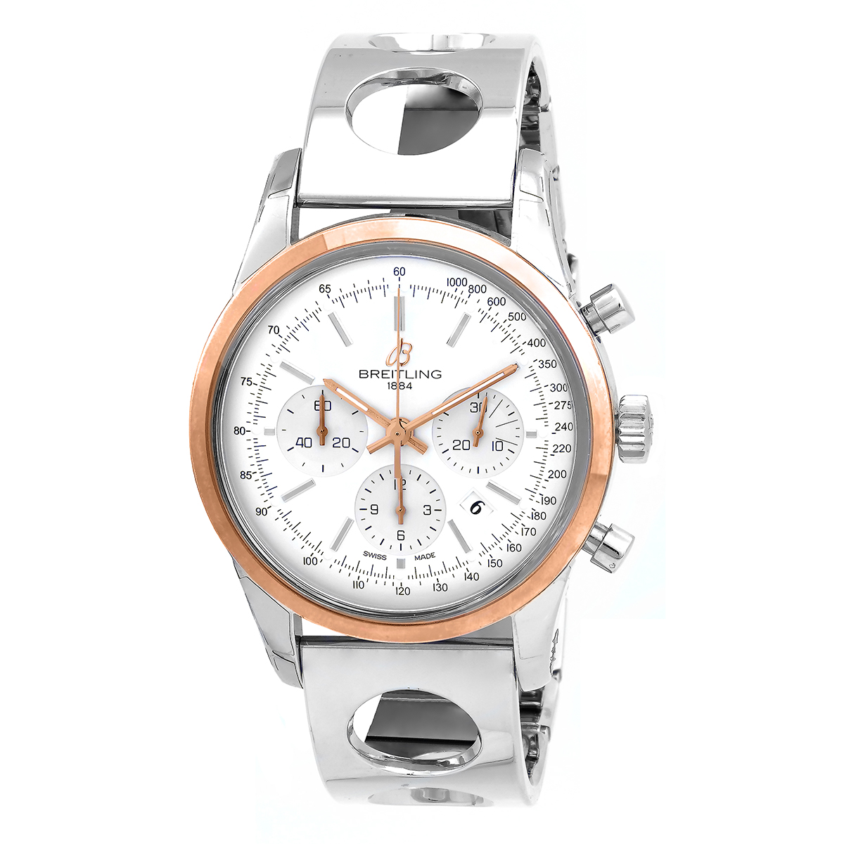 Breitling Transocean Chronograph Automatic Chronometer Silver Dial Men's Watch UB015212/G777.222A