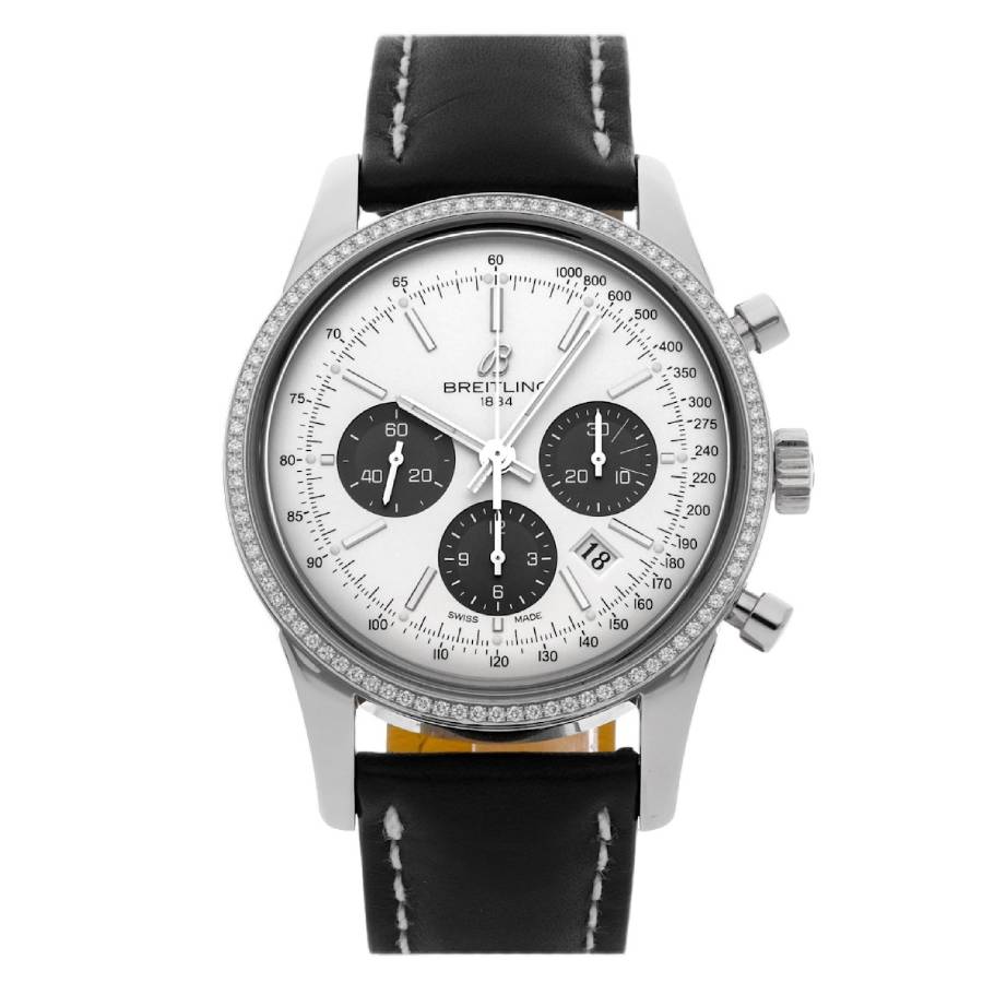 Breitling Transocean Chronograph Automatic Silver Dial Men's Watch AB015253/G724