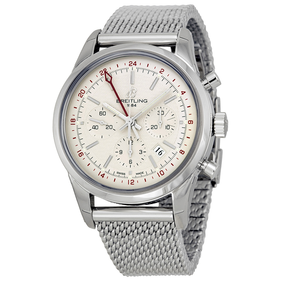 Breitling Transocean Chronograph Ivory Dial Men's Watch AB045112-G772SS