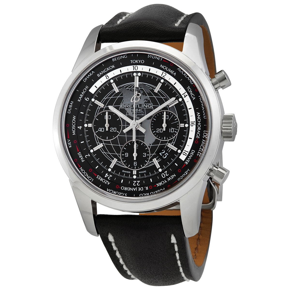 Breitling Transocean Chronograph Unitime Automatic Black Dial Men's Watch AB0510U4/BE84 442X/A20D.1