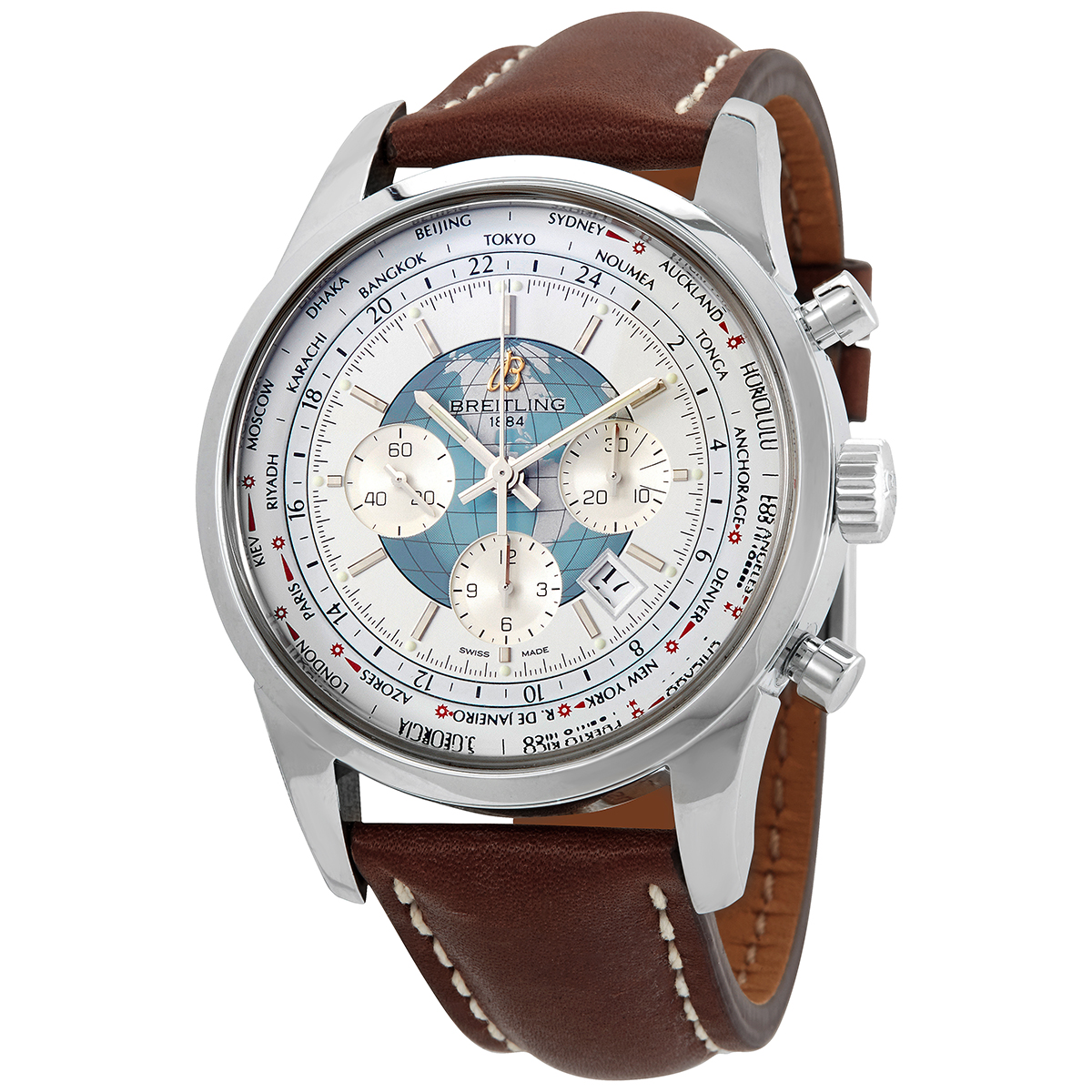 Breitling Transocean Chronograph Unitime Automatic Men's Watch AB0510U0-A732BRLT