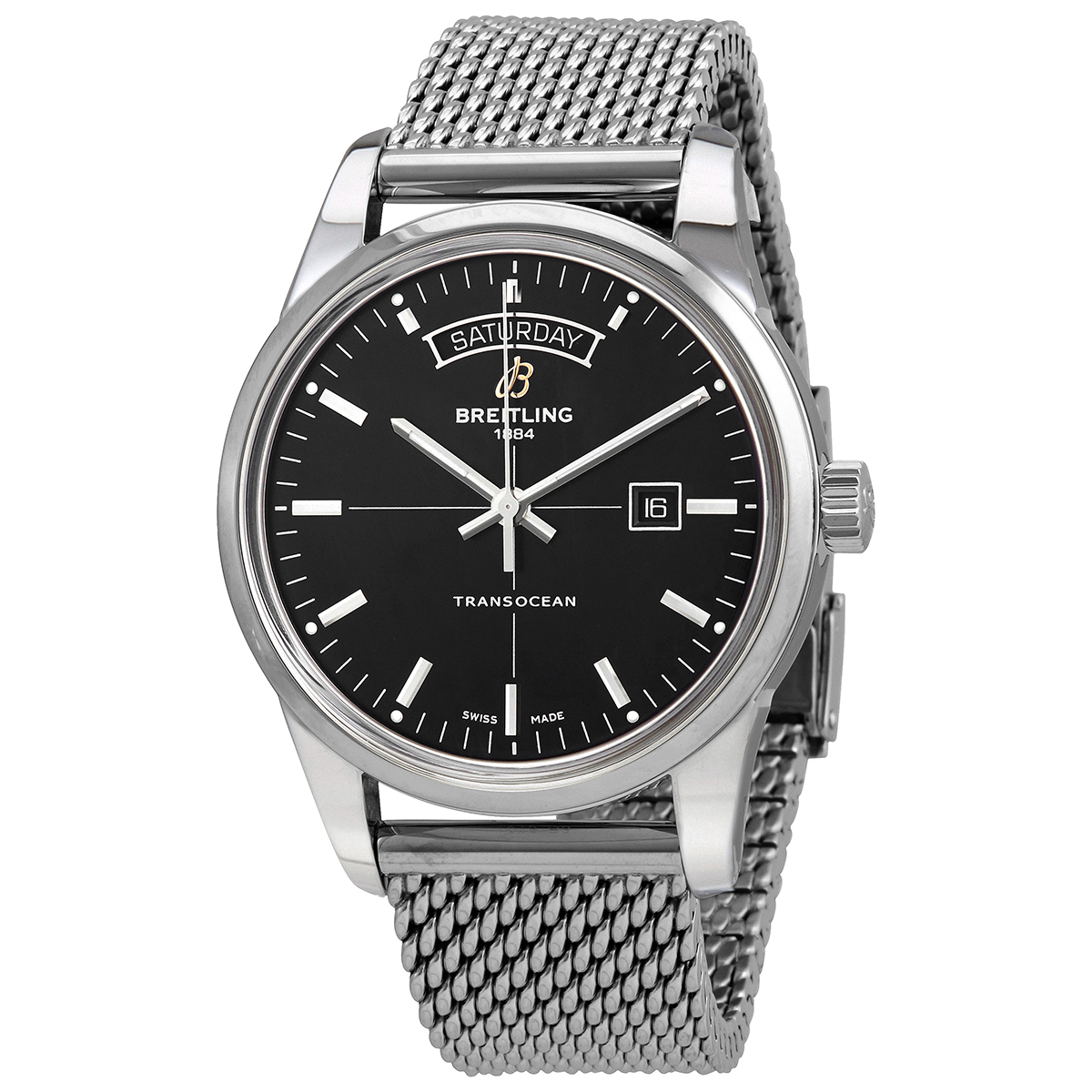 Breitling Transocean Day & Date Automatic Black Dial Men's Watch A45310121B1A1