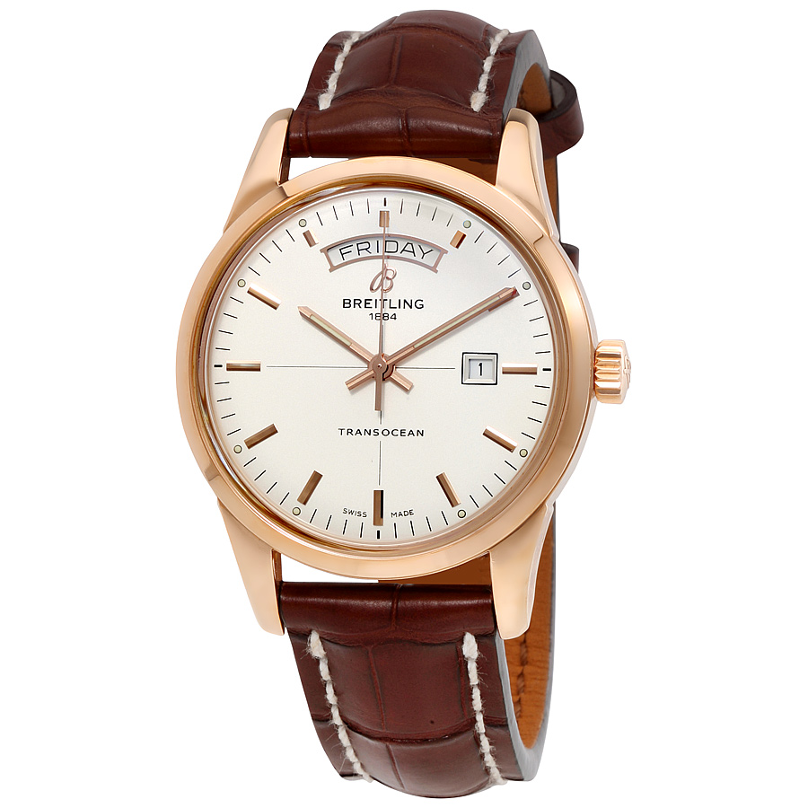 Breitling Transocean Day & Date Silver Dial Automatic Men's Watch R4531012-G752BKCT
