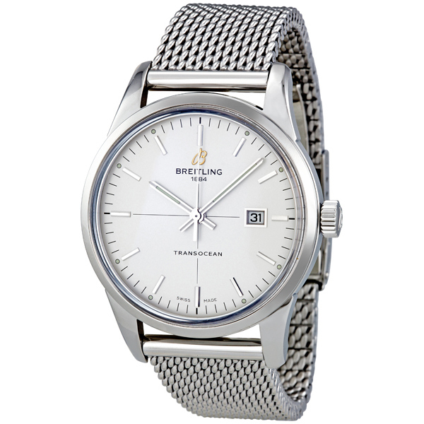 Breitling Transocean Mercury Silver Dial Automatic Steel Men's Watch A1036012/G721