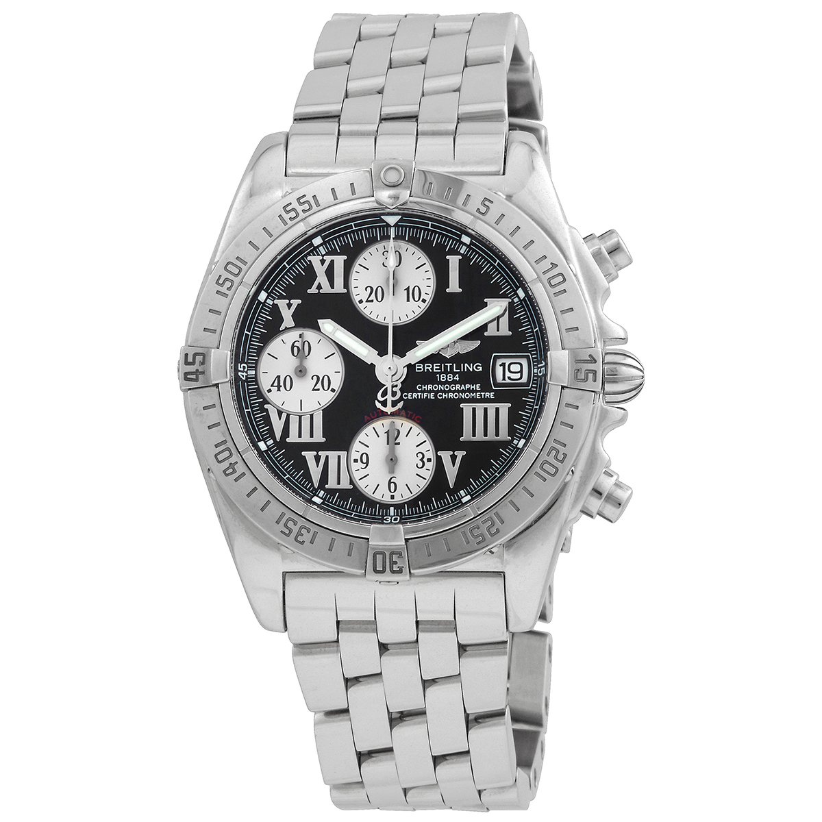 Breitling Windrider Chrono Cockpit Steel Black Men's Watch A1335812-B786SS