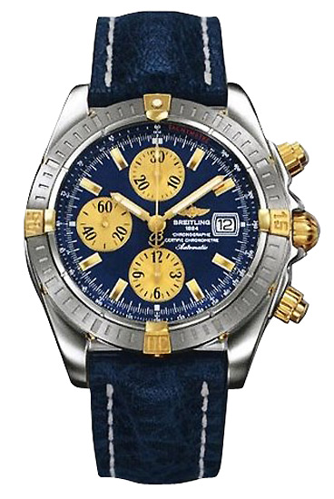 Breitling Windrider Chronomat Evolution 18kt Yellow Gold Steel Blue Men's Watch B1335611-C646BLLD