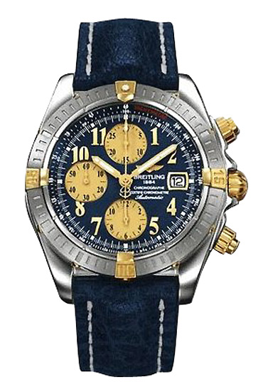 Breitling Windrider Chronomat Evolution 18kt Yellow Gold Steel Blue Men's Watch B1335611-C648BLLT