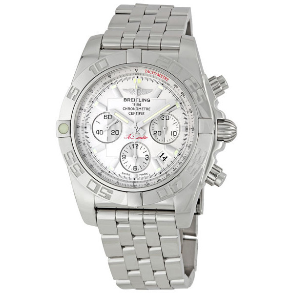 Breitling Windrider Chronomat Silver Dial Men's Watch AB011012-G684SS