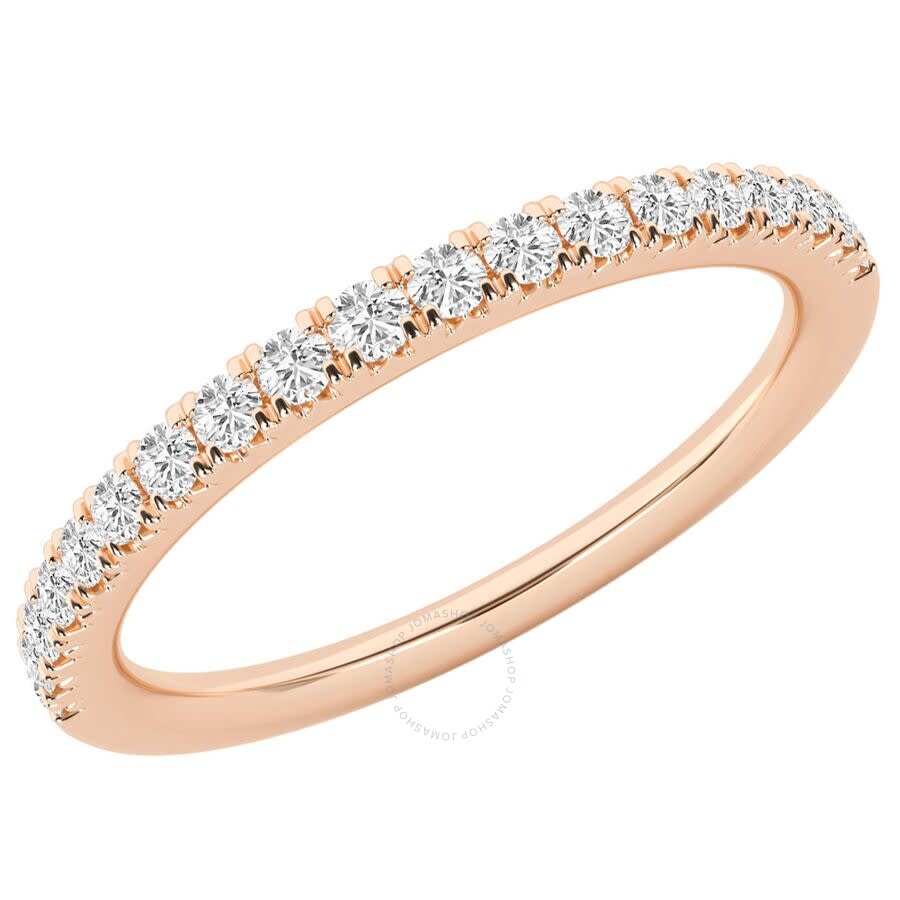 Brilliant Diamond 0.25 Carat 14k Rose Gold French Pave Diamond Ring For Women  Lab Grown Diamond  We