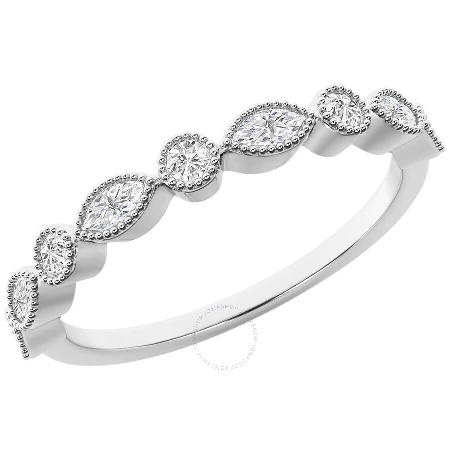 Brilliant Diamond 0.25 Carat 14k White Gold Stackable Diamond Ring For Women  Lab Grown Diamond  Wed