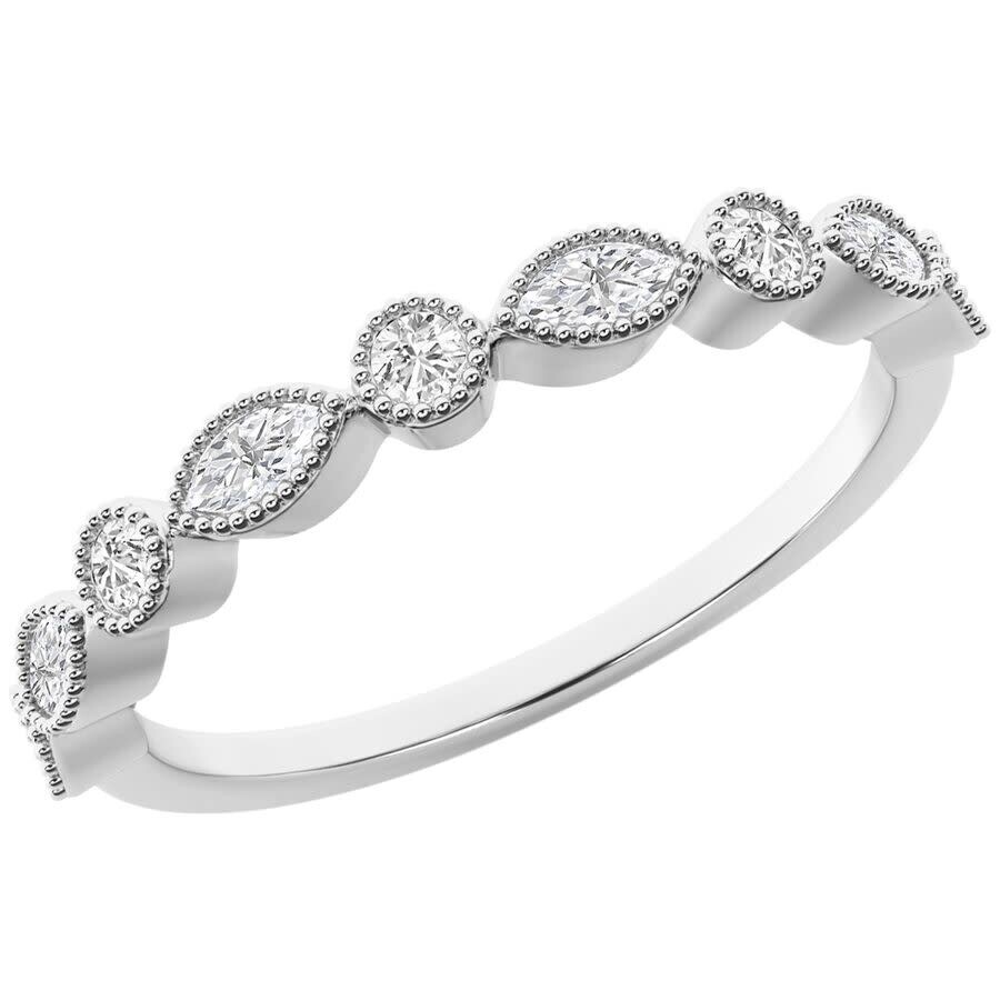 Brilliant Diamond 0.25 Carat 14k White Gold Stackable Diamond Ring For Women Lab Grown Diamond Wed