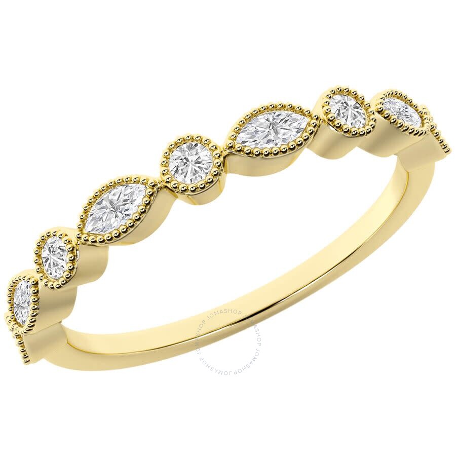 Brilliant Diamond 0.25 Carat 14k Yellow Gold Stackable Diamond Ring For Women  Lab Grown Diamond  We