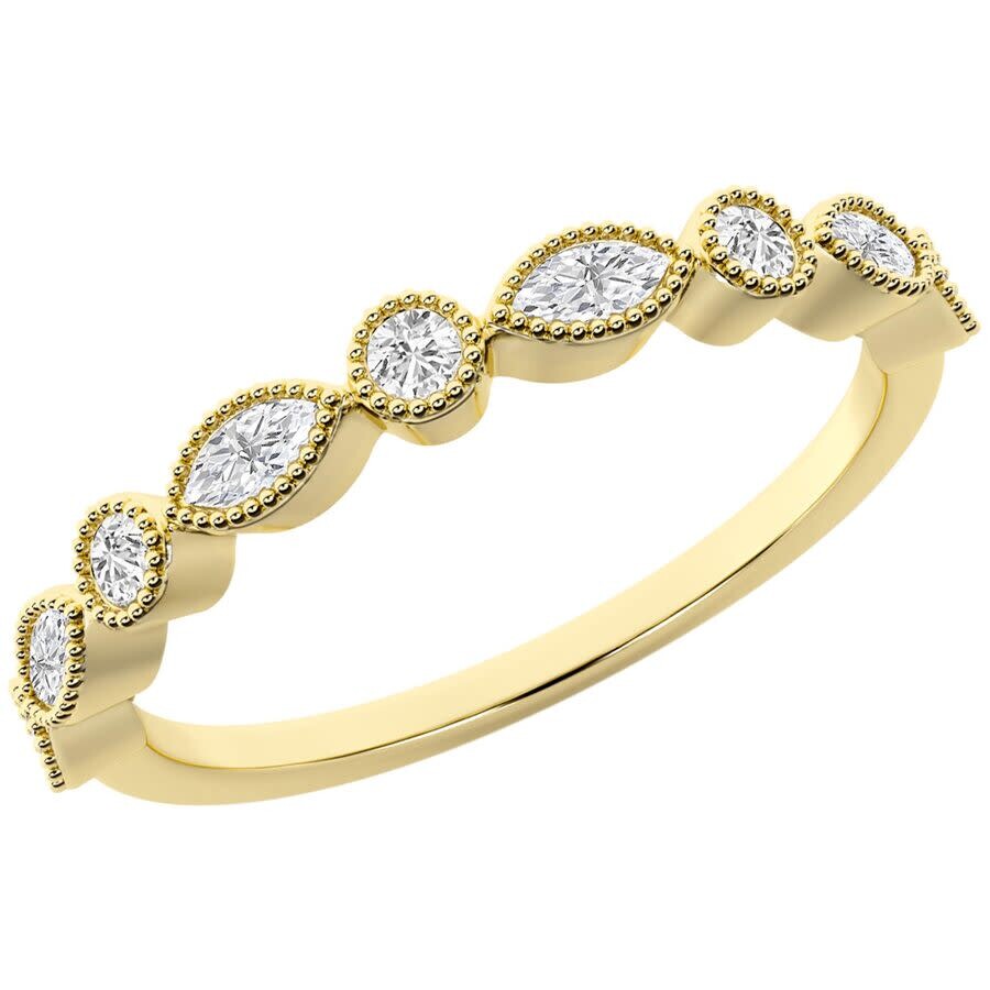Brilliant Diamond 0.25 Carat 14k Yellow Gold Stackable Diamond Ring For Women  Lab Grown Diamond  We