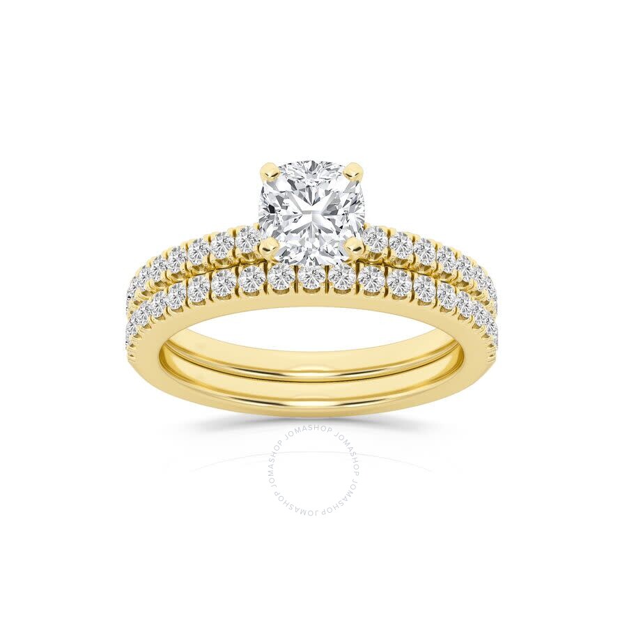 Brilliant Diamond 1 1/2 Carat Cushion Diamond Engagement Ring Bridal Set For Women | Lab Grown Diamo