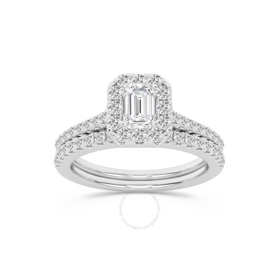 Brilliant Diamond 1.00 Carat Emerald Diamond Bridal Set Rings For Women | Lab Grown Diamond Engageme