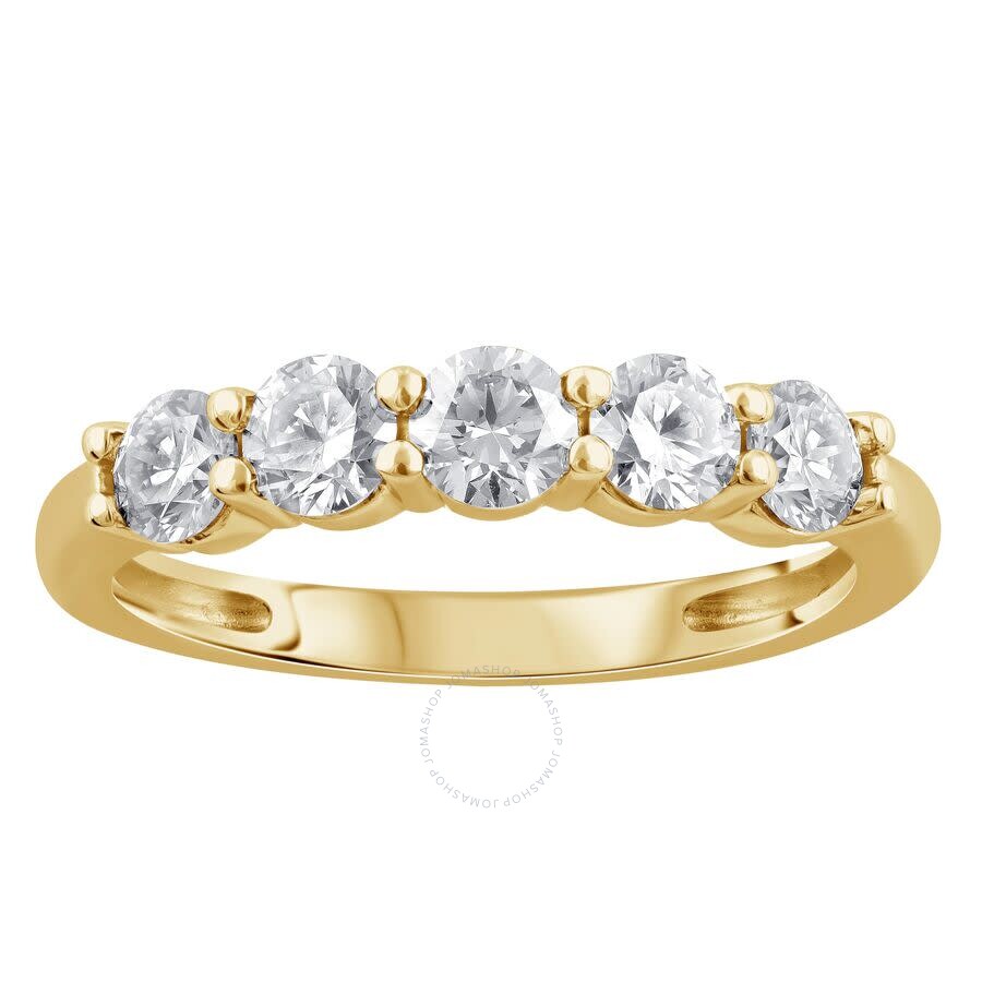 Brilliant Diamond 1.00 Ct Round Cut Lab Grown 5 Stone Diamond Anniversary Band Ring (f-g