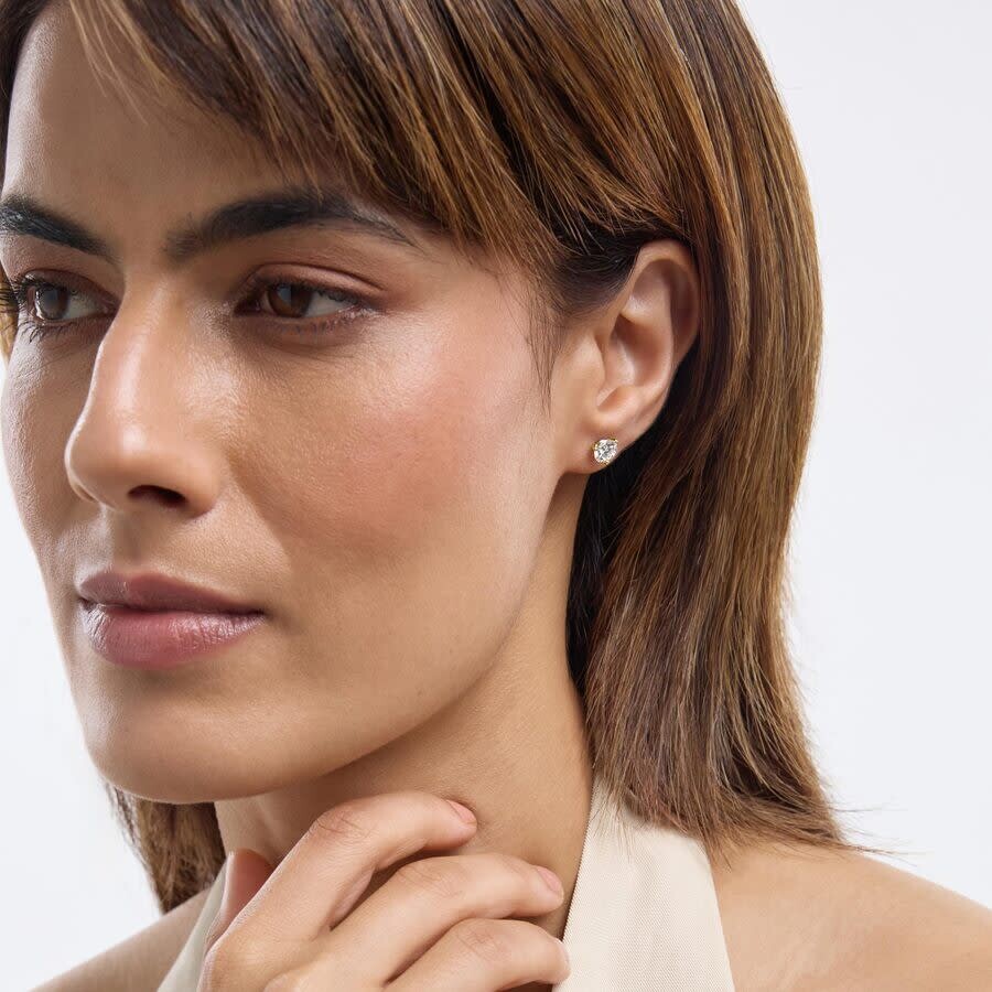 Brilliant Diamond 14k Yellow Gold Igi Certified 1.50 Carat Round Cut Lab Grown Diamond Stud Earrings In Yellow