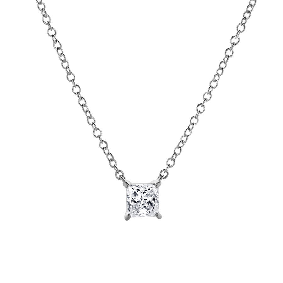 Brilliant Diamond 14kt White Gold 0.55 Carat Lab Grown Diamond Necklace For Women In White
