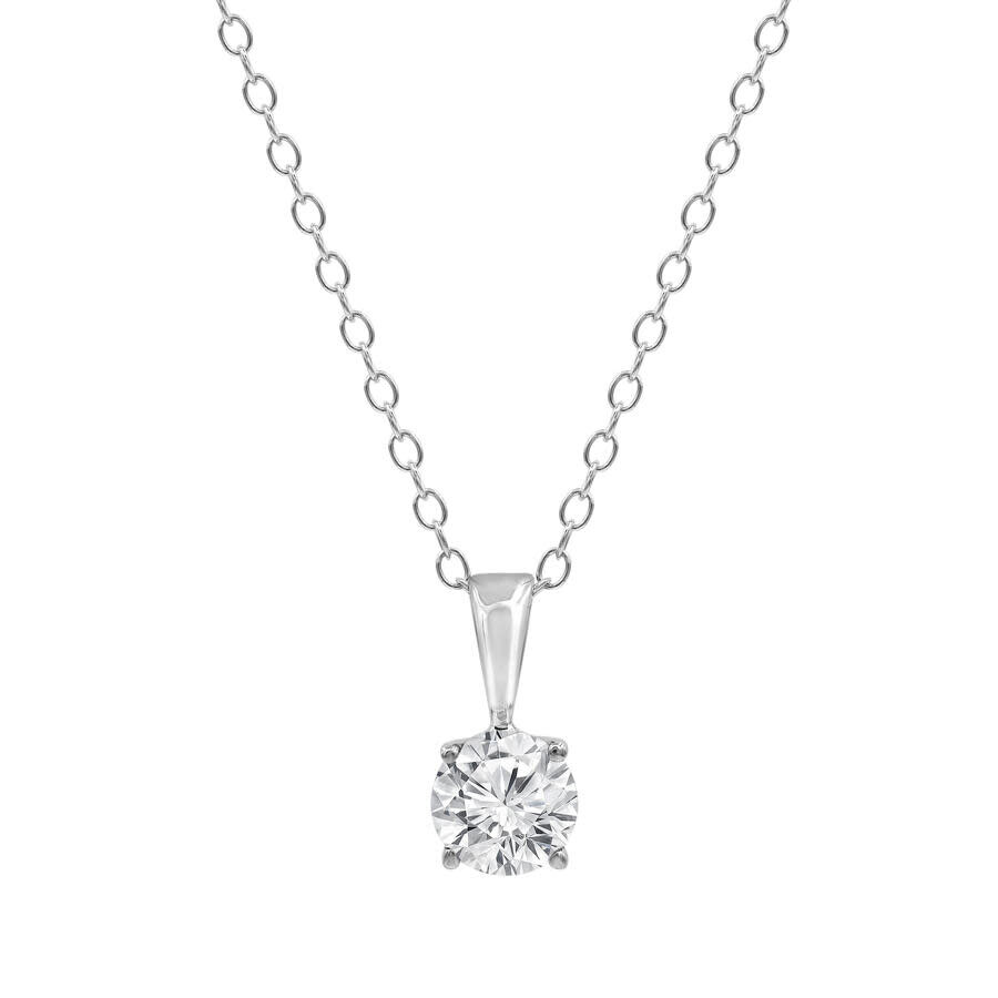Brilliant Diamond 14kt White Gold 0.75 Carat Lab Grown Diamond Pendant Necklace For Women In White