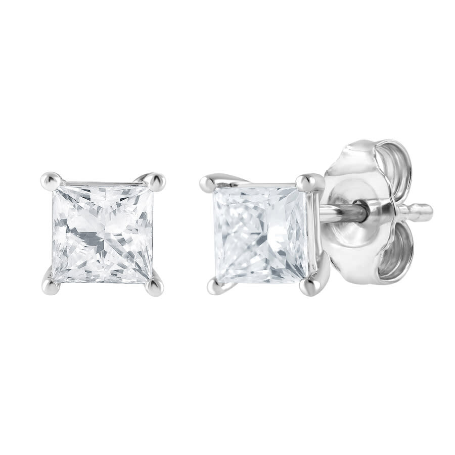 Brilliant Diamond 14kt White Gold 0.80 Carat Lab Grown Diamond Stud Earrings For Women