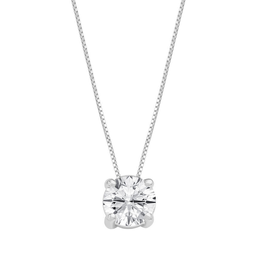 Brilliant Diamond 14kt White Gold 1.00 Carat Lab Grown Diamond Pendant Necklace For Women In White
